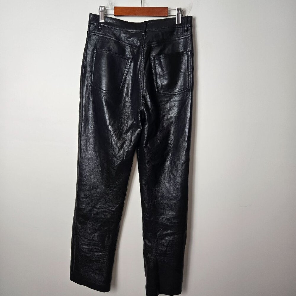 Aritzia Wilfred Free The Melina Leg Straight Vegan Leather Pants Black - Picture 7 of 10